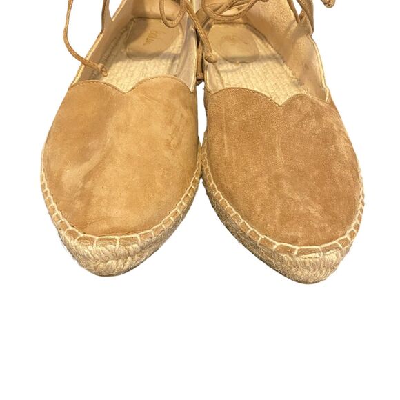 Boden Suede Neutral Tie Strap Espadrilles Sandals Sz 41 Boho Cottagecore Prairie - Picture 6 of 11